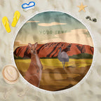 Australia Personalized Beach Blanket Uluru Scenery