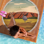 Australia Personalized Beach Blanket Uluru Scenery