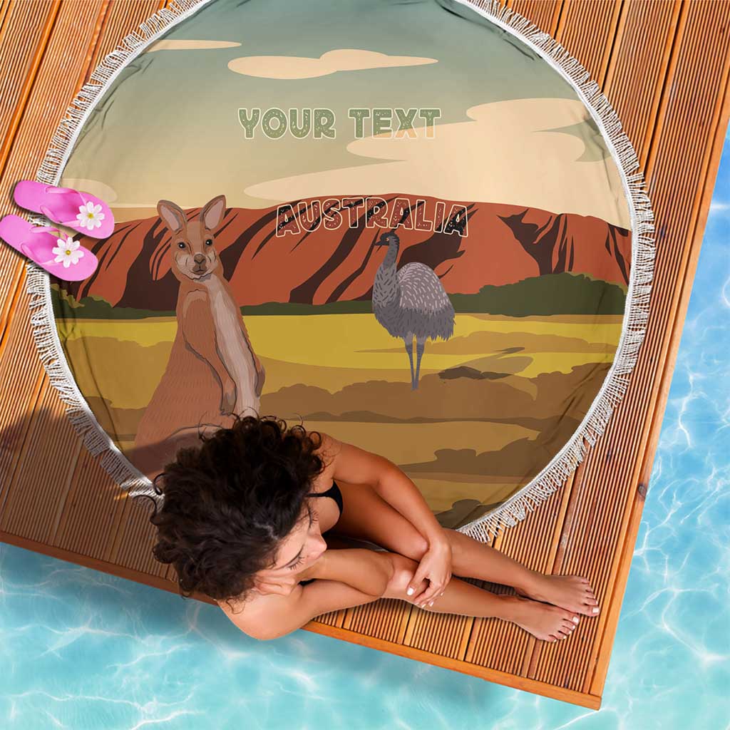 Australia Personalized Beach Blanket Uluru Scenery