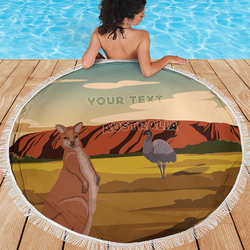 Australia Personalized Beach Blanket Uluru Scenery