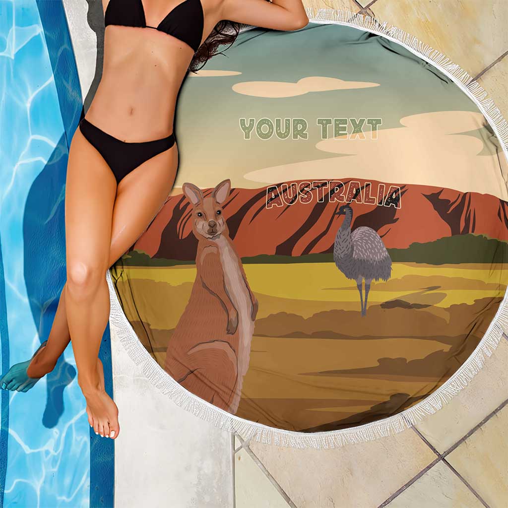 Australia Personalized Beach Blanket Uluru Scenery