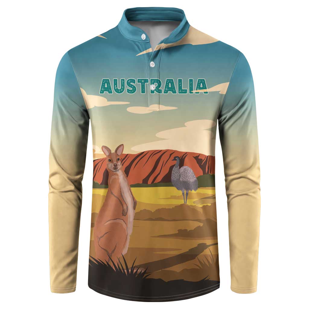 Australia Personalized Button Sweatshirt Uluru Scenery