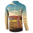 Australia Personalized Button Sweatshirt Uluru Scenery