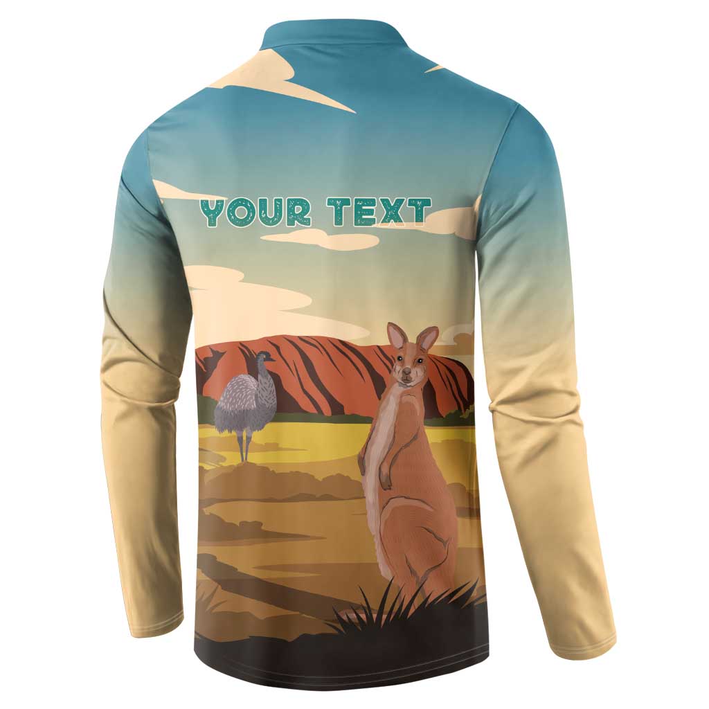Australia Personalized Button Sweatshirt Uluru Scenery