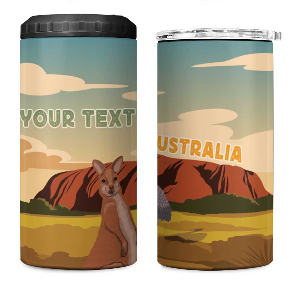 Australia Personalized 4 in 1 Can Cooler Tumbler Uluru Scenery