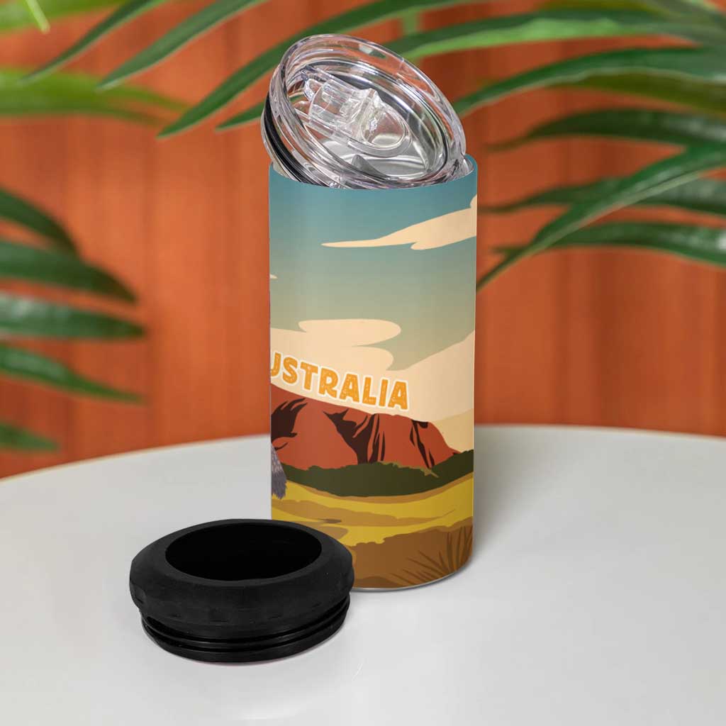 Australia Personalized 4 in 1 Can Cooler Tumbler Uluru Scenery
