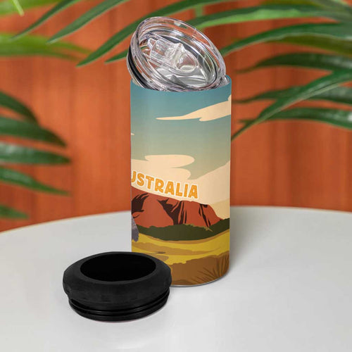 Australia Personalized 4 in 1 Can Cooler Tumbler Uluru Scenery