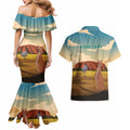 Australia Personalized Couples Matching Mermaid Dress and Hawaiian Shirt Uluru Scenery