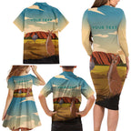 Australia Personalized Family Matching Long Sleeve Bodycon Dress and Hawaiian Shirt Uluru Scenery