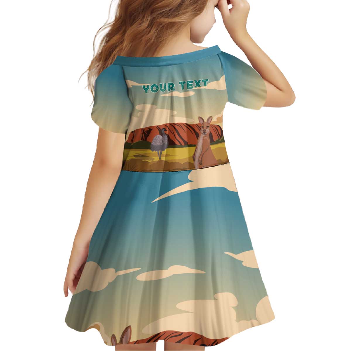 Australia Personalized Family Matching Off The Shoulder Long Sleeve Dress and Hawaiian Shirt Uluru Scenery