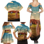 Australia Personalized Family Matching Summer Maxi Dress and Hawaiian Shirt Uluru Scenery