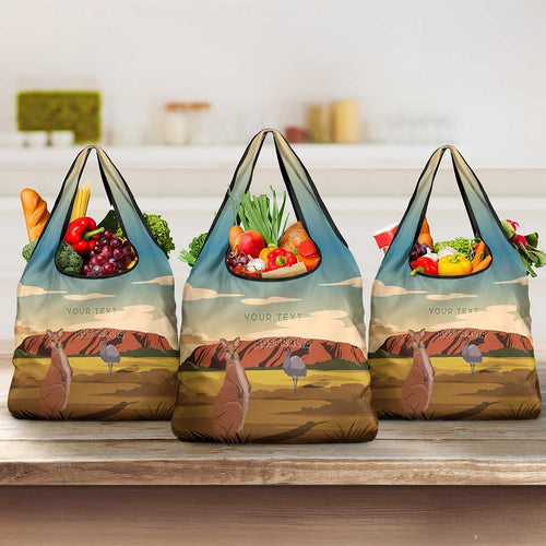 Australia Personalized Grocery Bag Uluru Scenery