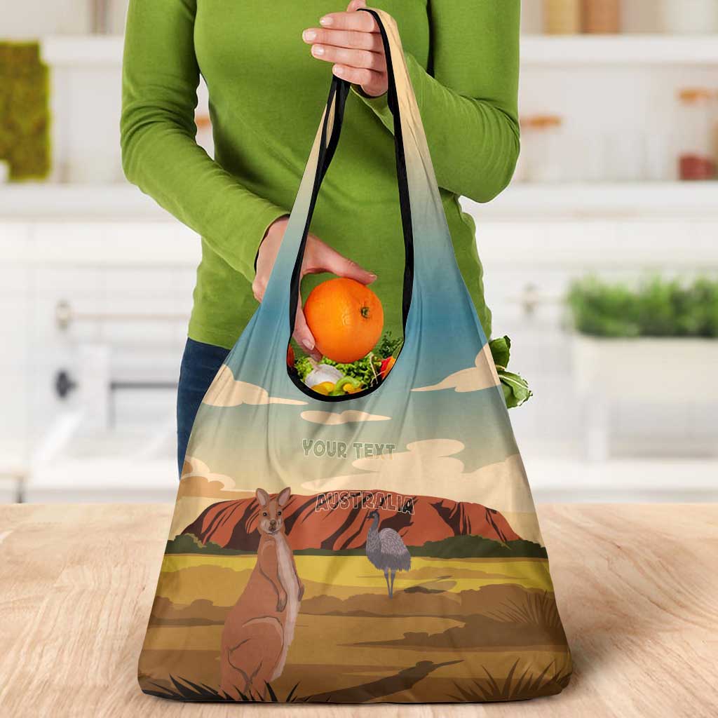 Australia Personalized Grocery Bag Uluru Scenery
