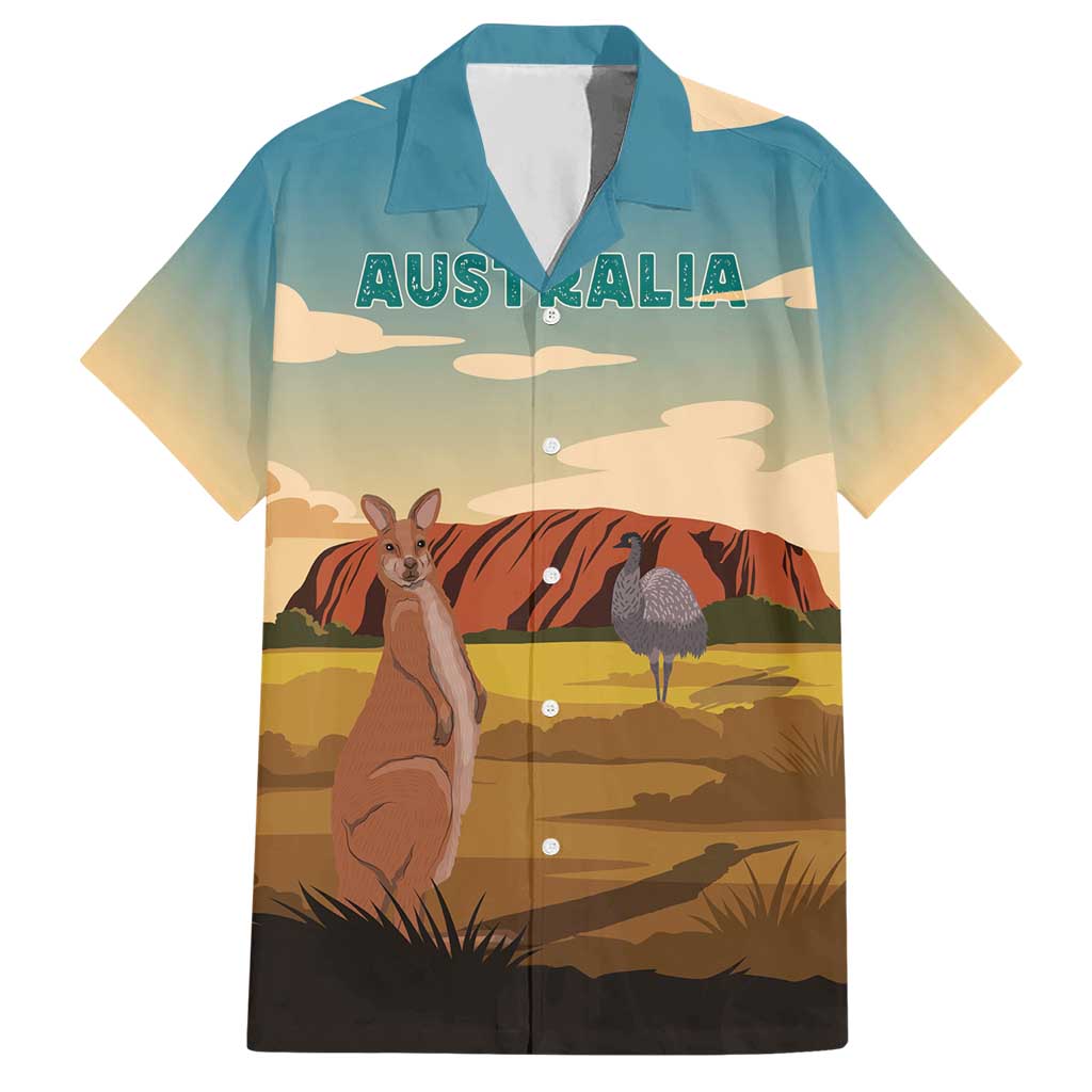 Australia Personalized Hawaiian Shirt Uluru Scenery