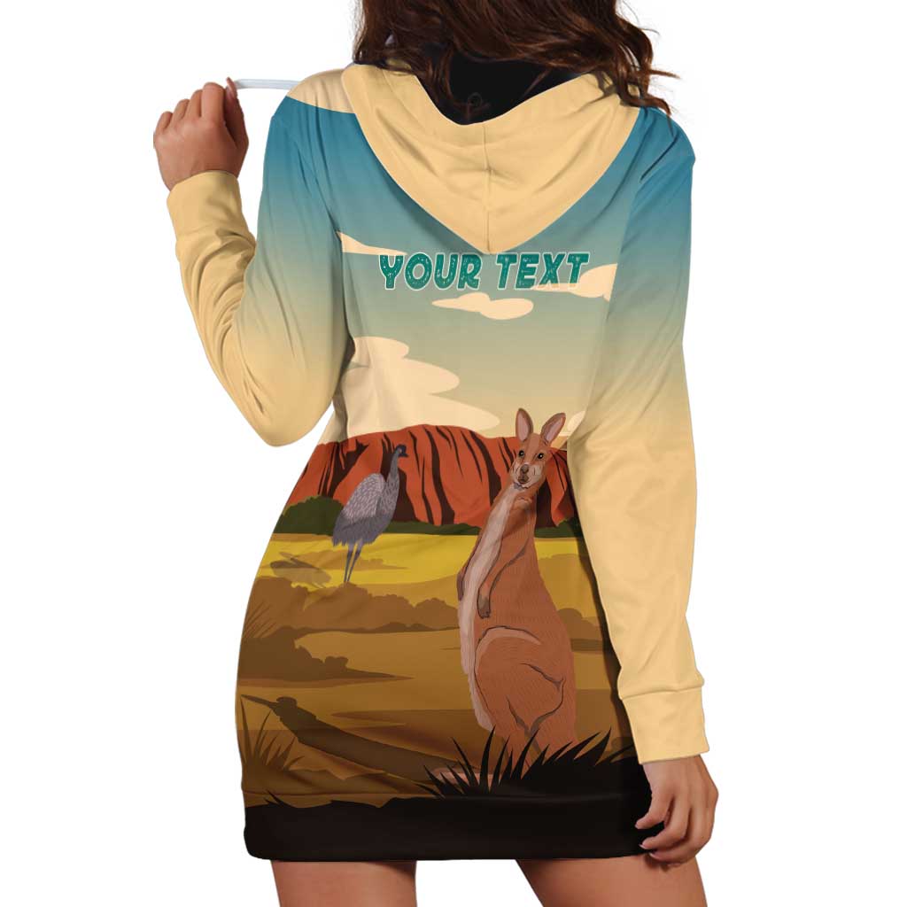 Australia Personalized Hoodie Dress Uluru Scenery