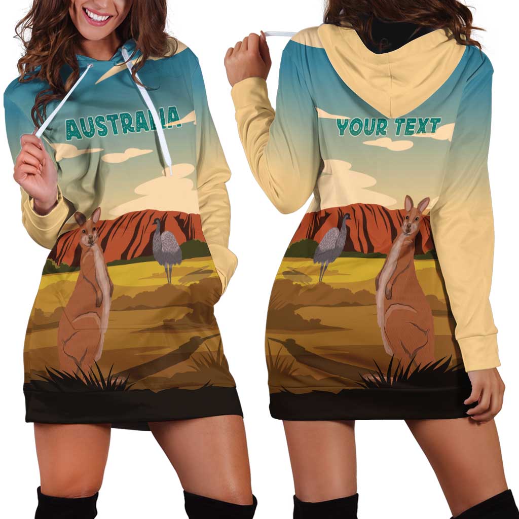 Australia Personalized Hoodie Dress Uluru Scenery