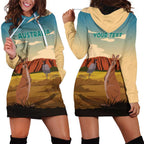 Australia Personalized Hoodie Dress Uluru Scenery