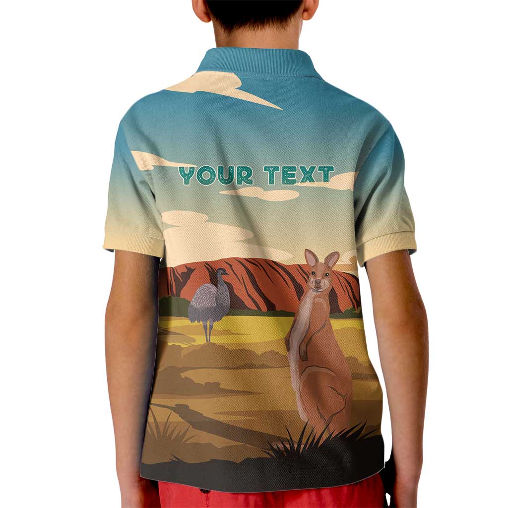 Australia Personalized Kid Polo Shirt Uluru Scenery