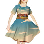 Australia Personalized Kid Short Sleeve Dress Uluru Scenery
