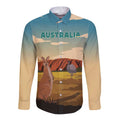 Australia Personalized Long Sleeve Button Shirt Uluru Scenery