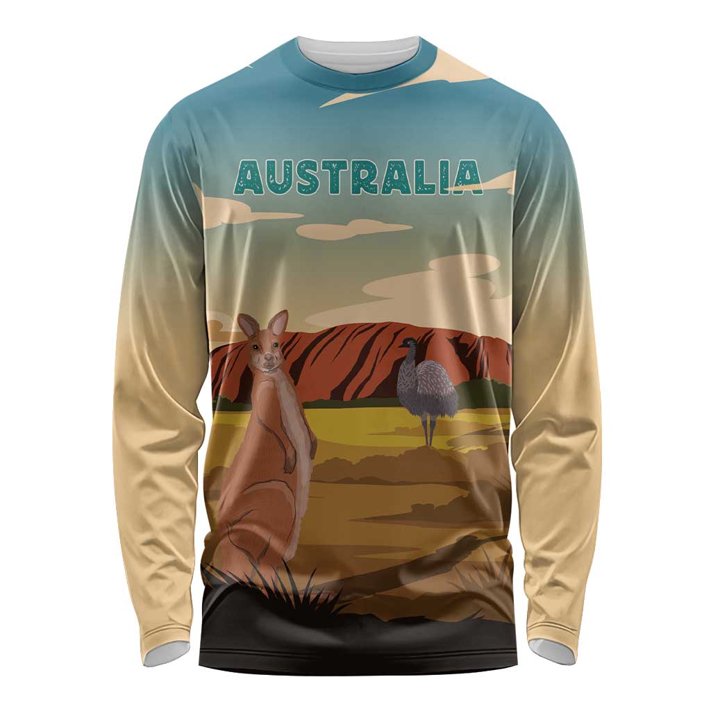 Australia Personalized Long Sleeve Shirt Uluru Scenery