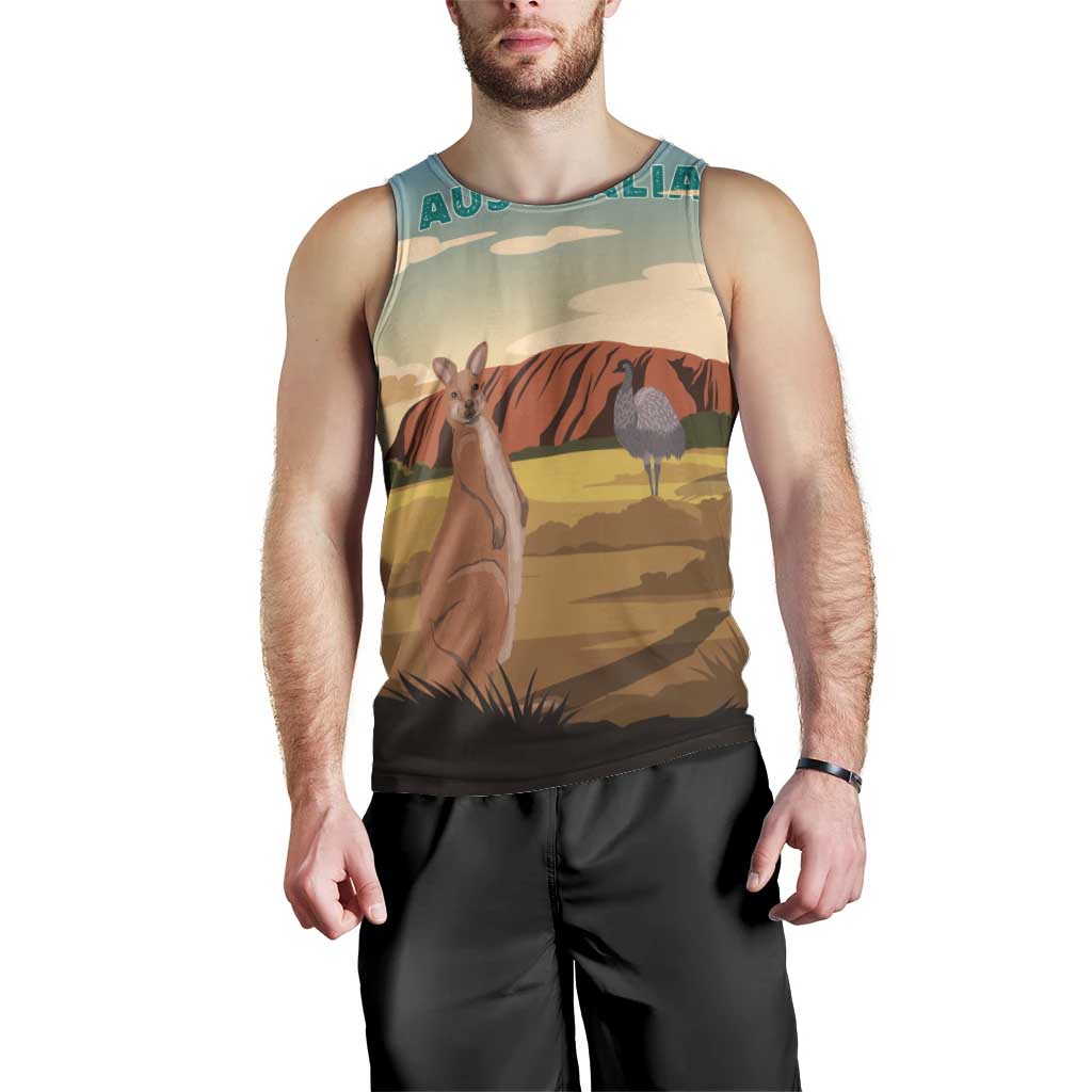 Australia Personalized Men Tank Top Uluru Scenery