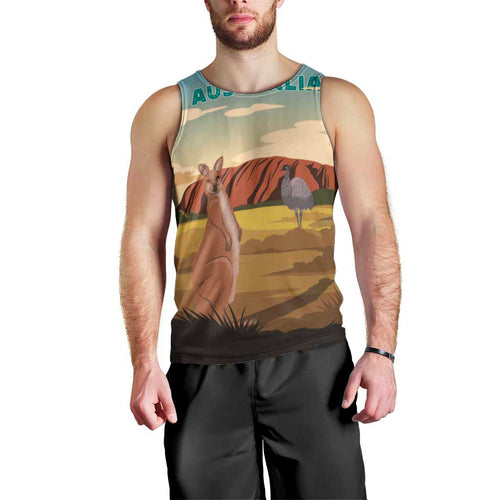 Australia Personalized Men Tank Top Uluru Scenery