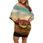 Australia Personalized Off Shoulder Short Dress Uluru Scenery