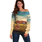 Australia Personalized Off Shoulder Sweater Uluru Scenery