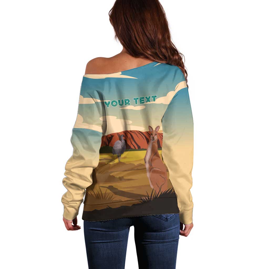 Australia Personalized Off Shoulder Sweater Uluru Scenery