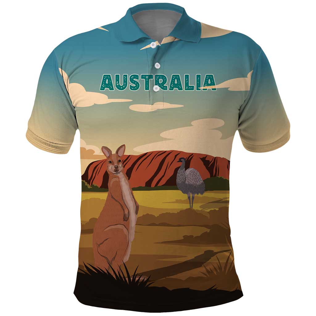 Australia Personalized Polo Shirt Uluru Scenery