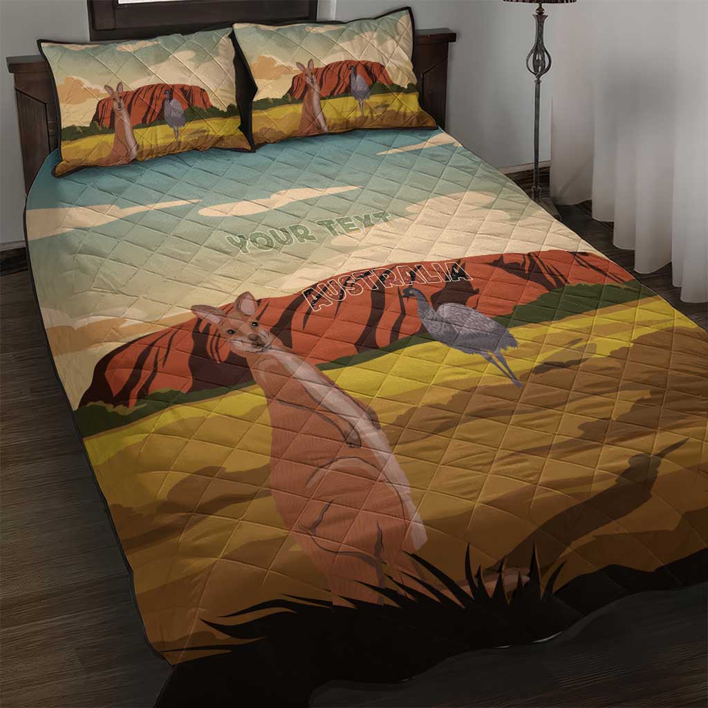 Australia Personalized Quilt Bed Set Uluru Scenery
