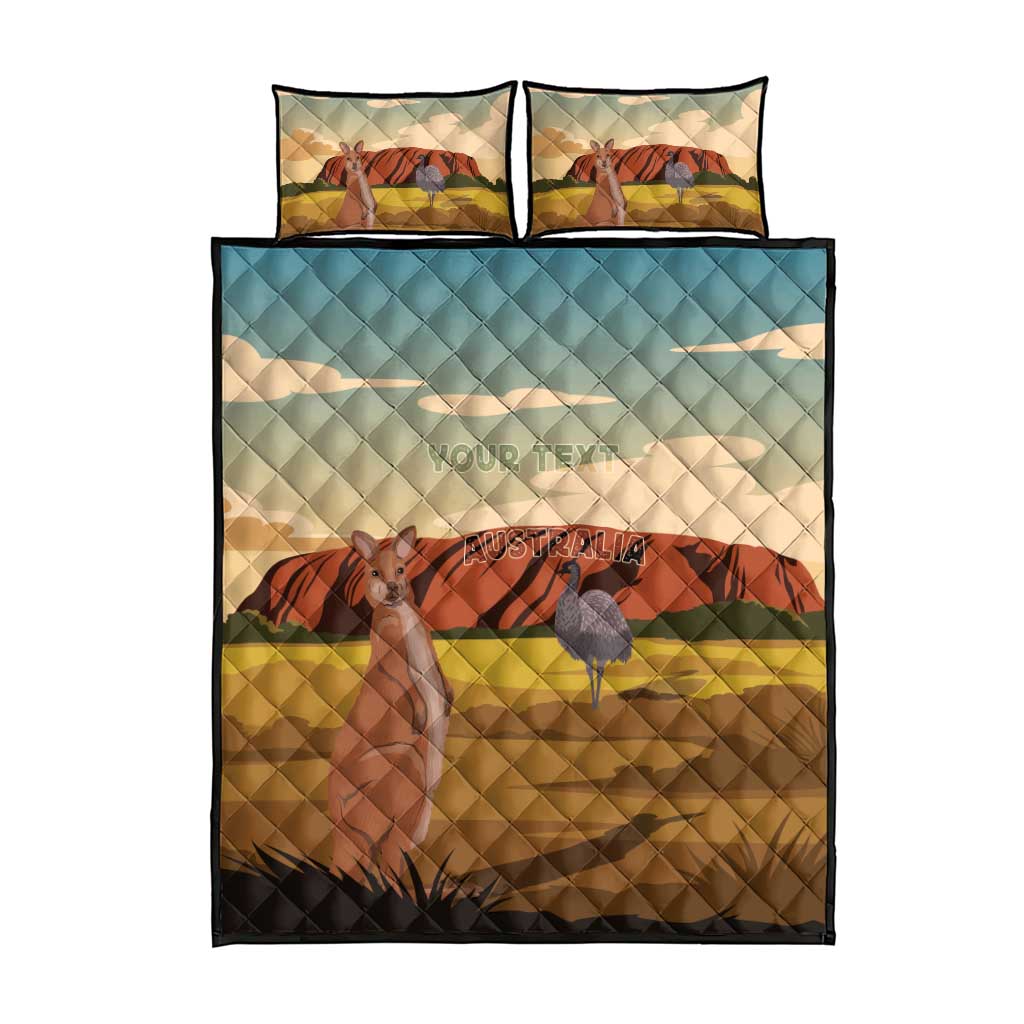 Australia Personalized Quilt Bed Set Uluru Scenery