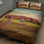 Australia Personalized Quilt Bed Set Uluru Scenery