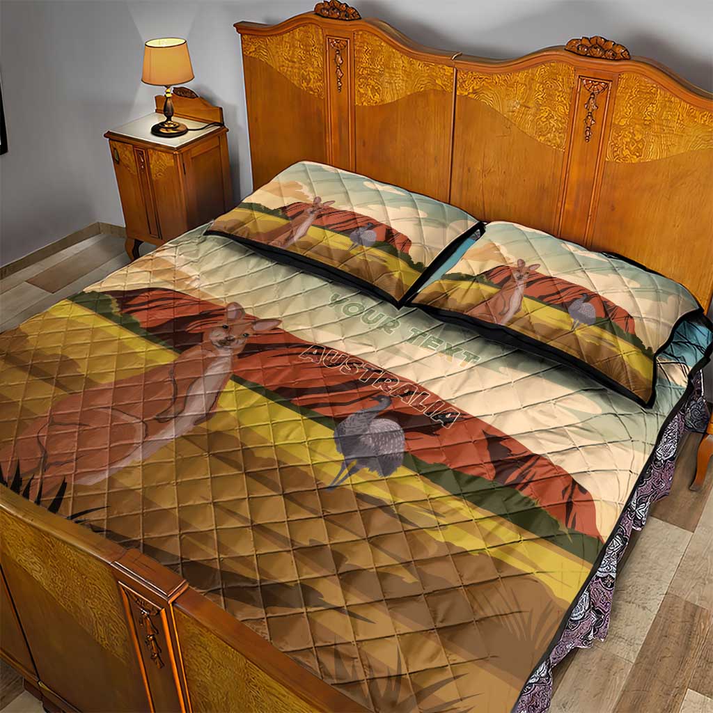 Australia Personalized Quilt Bed Set Uluru Scenery