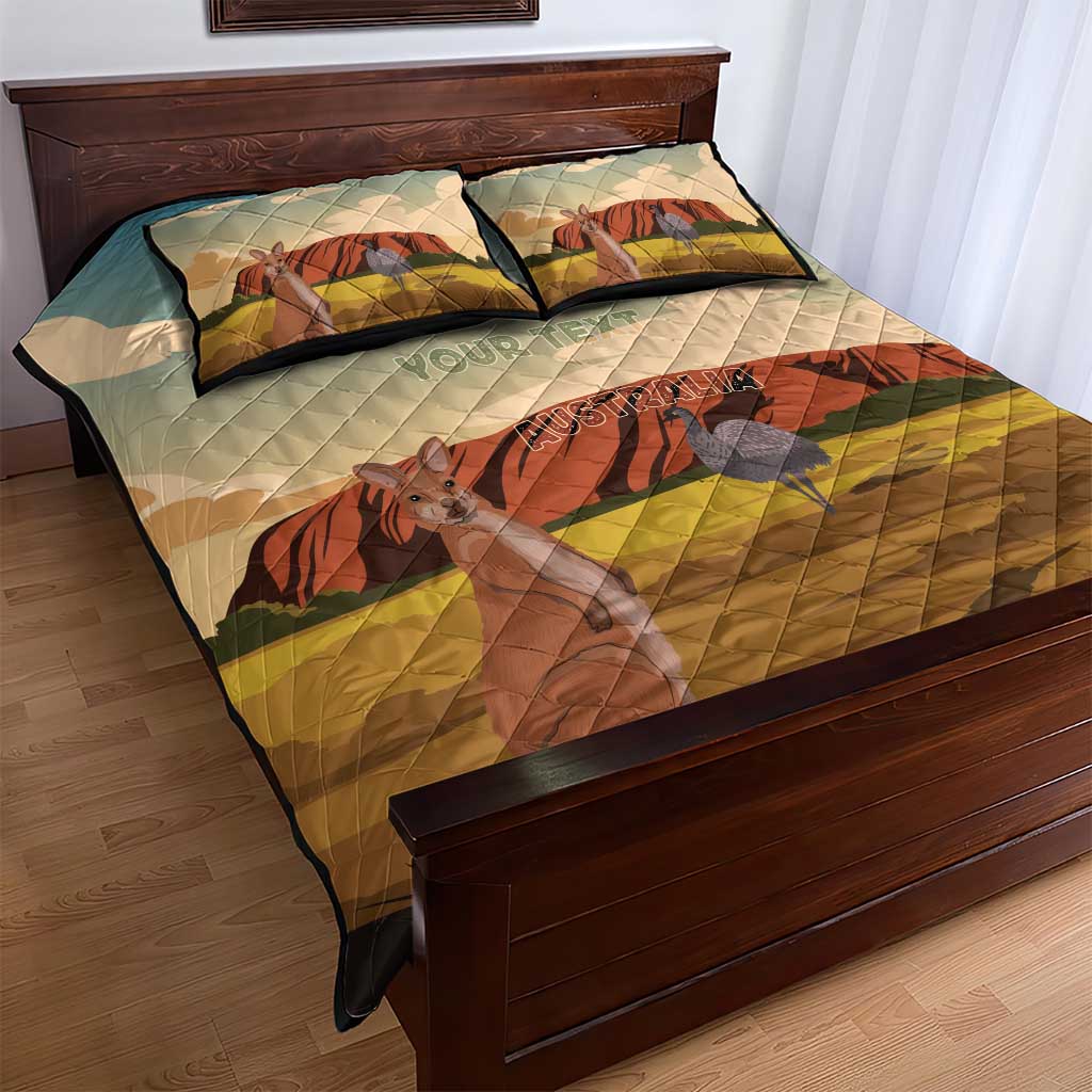 Australia Personalized Quilt Bed Set Uluru Scenery