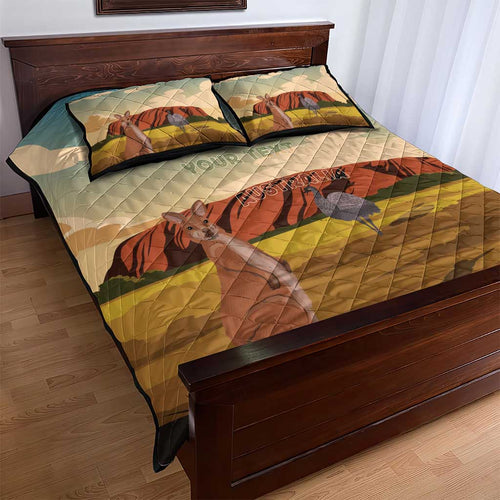 Australia Personalized Quilt Bed Set Uluru Scenery