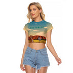 Australia Personalized Raglan Cropped T Shirt Uluru Scenery