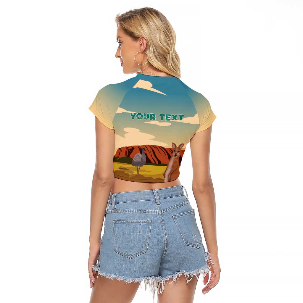 Australia Personalized Raglan Cropped T Shirt Uluru Scenery