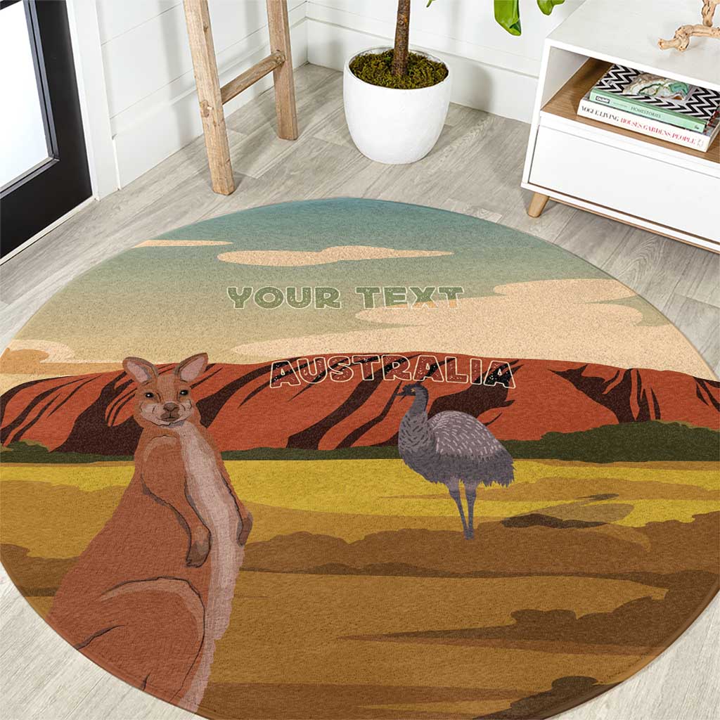 Australia Personalized Round Carpet Uluru Scenery