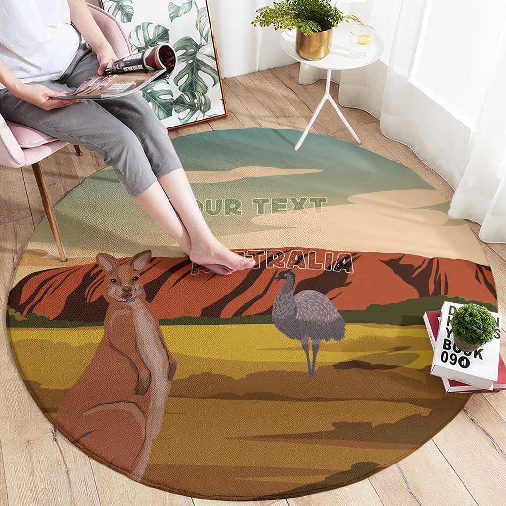 Australia Personalized Round Carpet Uluru Scenery