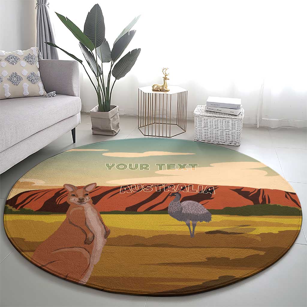 Australia Personalized Round Carpet Uluru Scenery