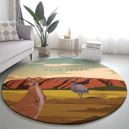 Australia Personalized Round Carpet Uluru Scenery