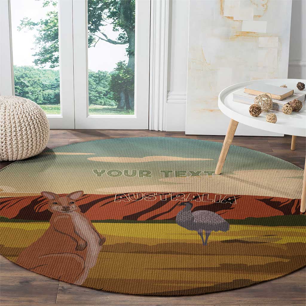 Australia Personalized Round Carpet Uluru Scenery