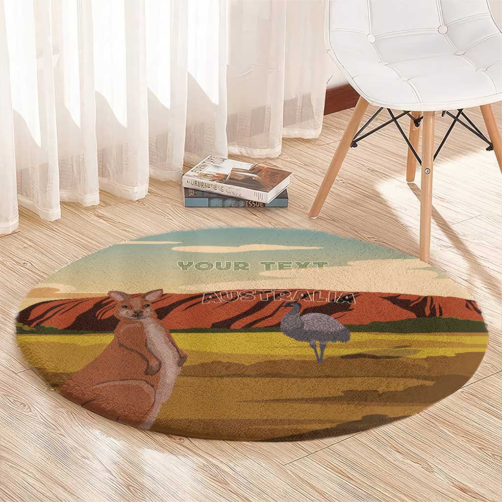 Australia Personalized Round Carpet Uluru Scenery