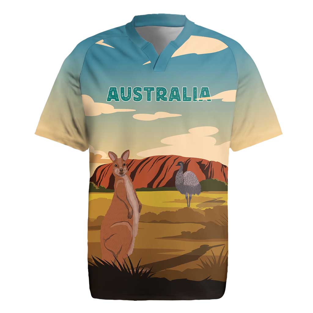Australia Personalized Rugby Jersey Uluru Scenery