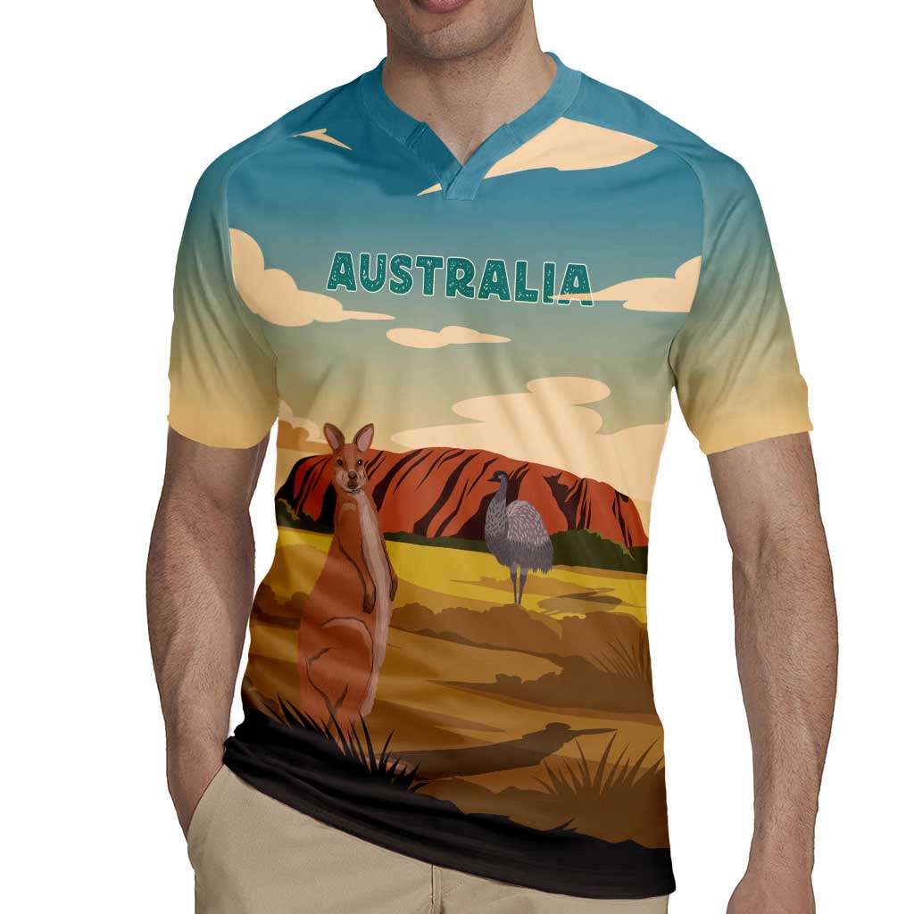 Australia Personalized Rugby Jersey Uluru Scenery
