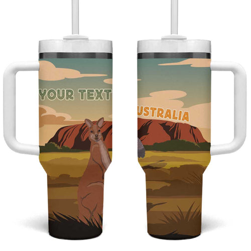 Australia Personalized Tumbler With Handle Uluru Scenery