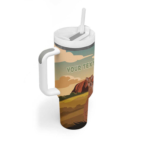 Australia Personalized Tumbler With Handle Uluru Scenery