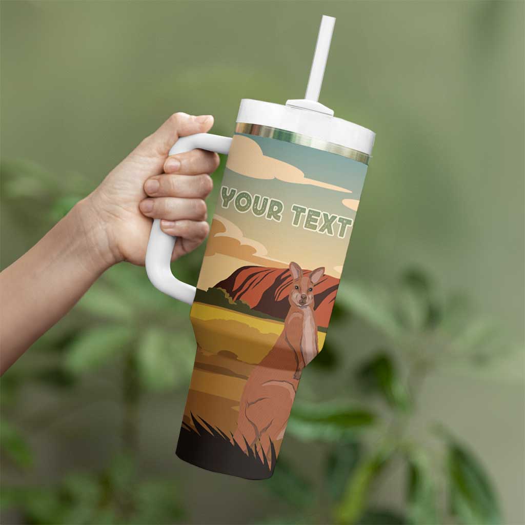 Australia Personalized Tumbler With Handle Uluru Scenery